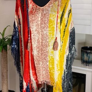 Letarte Hand Made Tie-Dye Look Poncho! OSFM